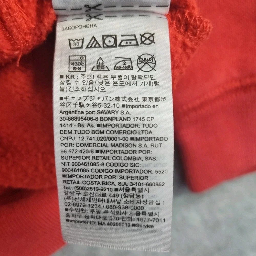GAP Kid's Sweatshirt Size 5 Year Toddler Red Long Sleeve‎ Kanga Pocket Hoodie 📏